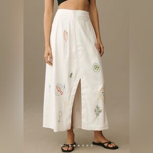 NWT Anthropologie Maeve Embellished linen skirt Size 6